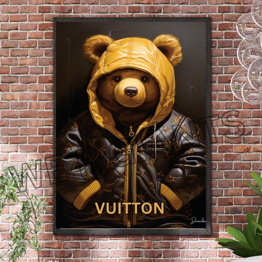 Louis Vuitton Fashion Teddy Bear 11x14 Print By the Artist Denardai